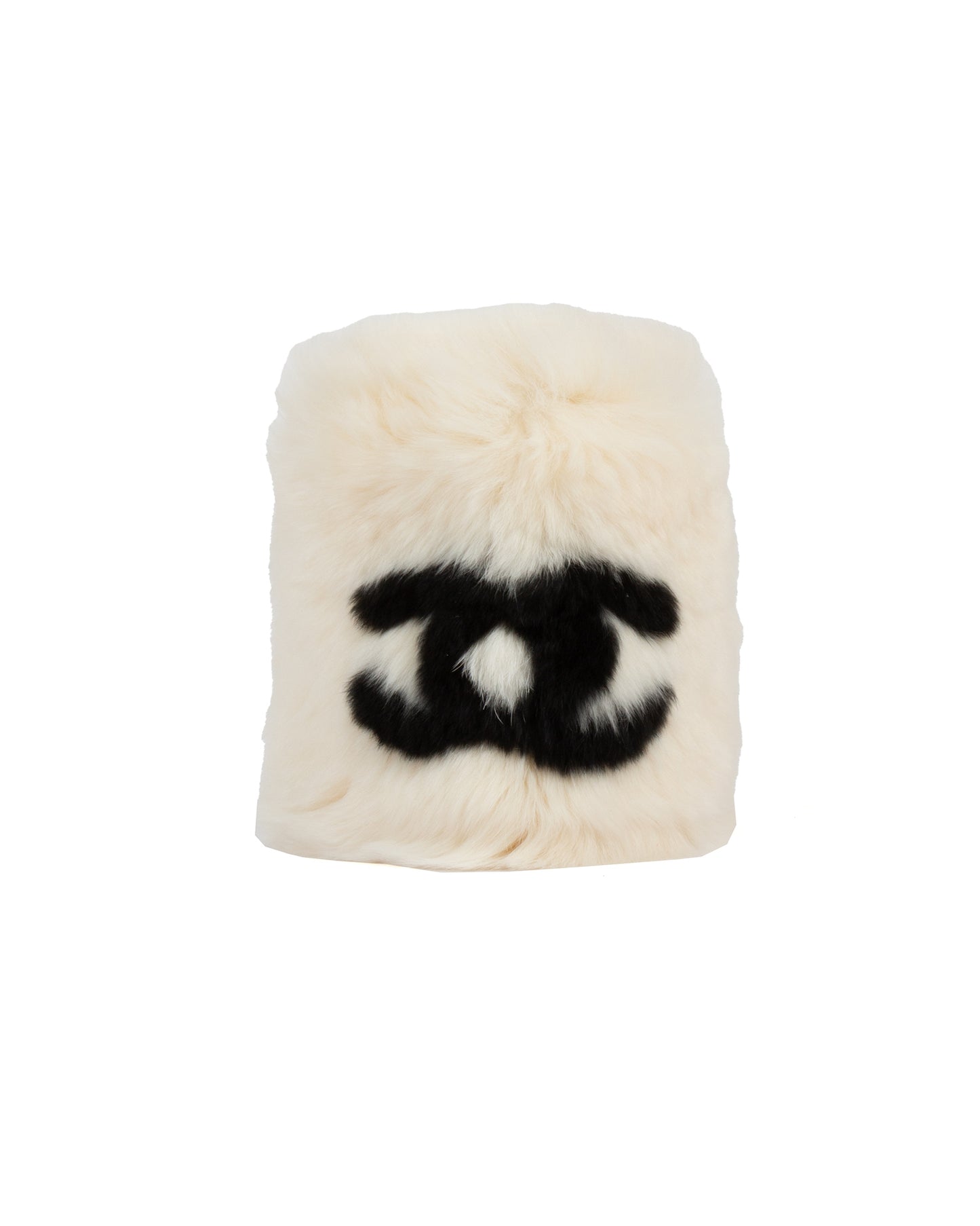 FW2001 Cream Rabbit Fur Bangle Bracelet