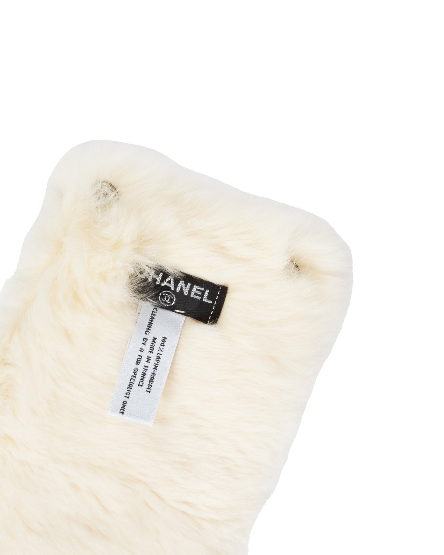 FW2001 Cream Rabbit Fur Bangle Bracelet