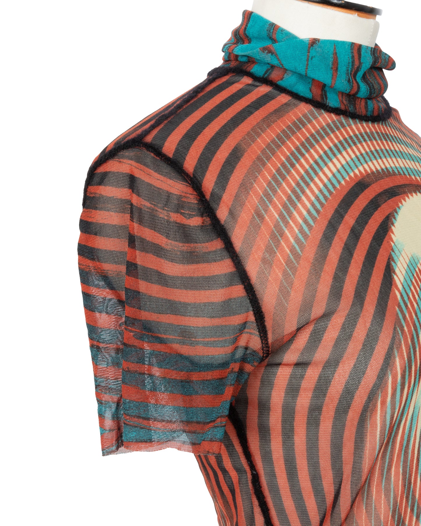 FW2001 Swirl Portrait Graphic Mesh Top