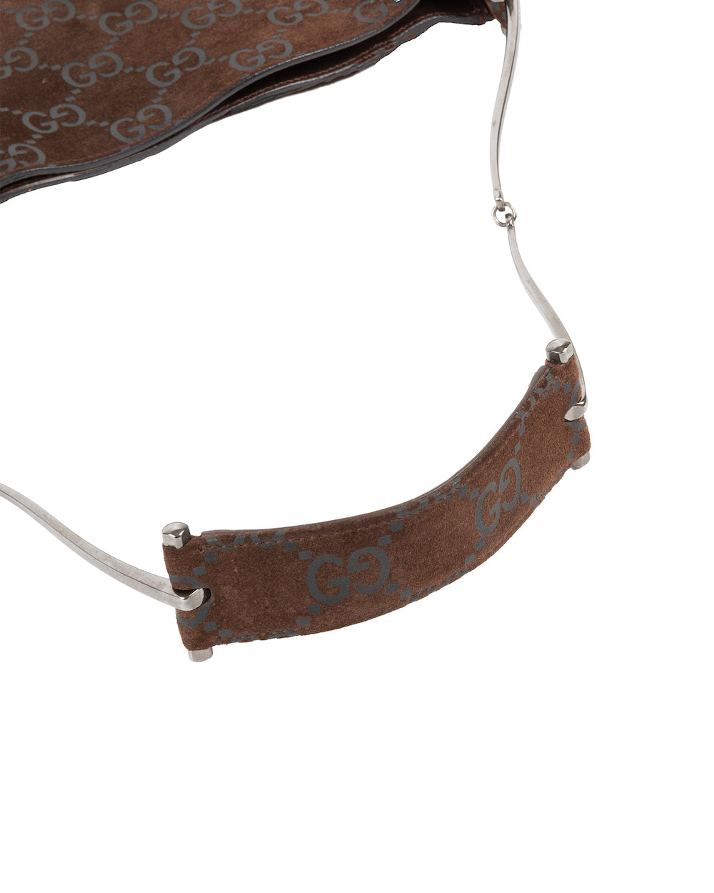 FW1997 GG Monogram Suede Shoulder Bag