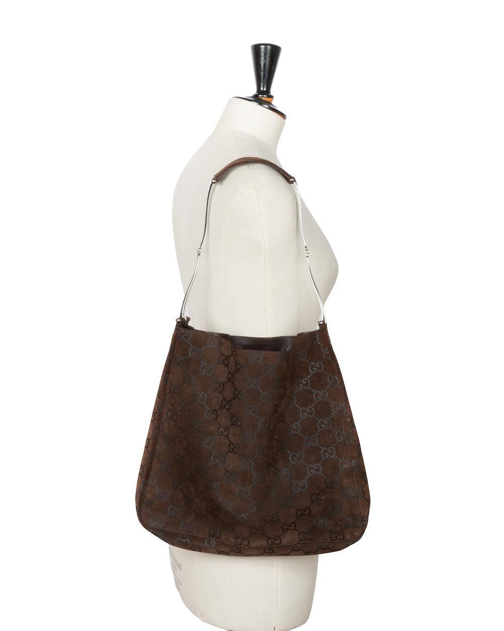 FW1997 GG Monogram Suede Shoulder Bag