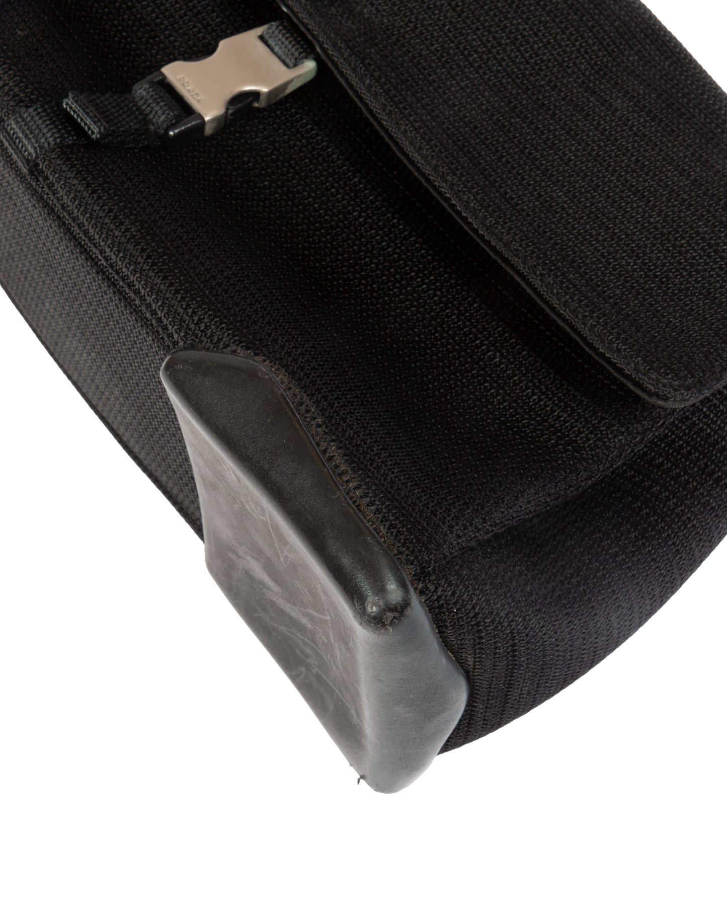 SS2000 Black Leather Base Shoulder Bag