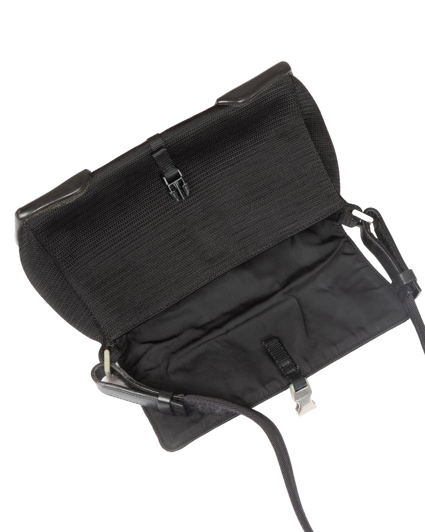 SS2000 Black Leather Base Shoulder Bag