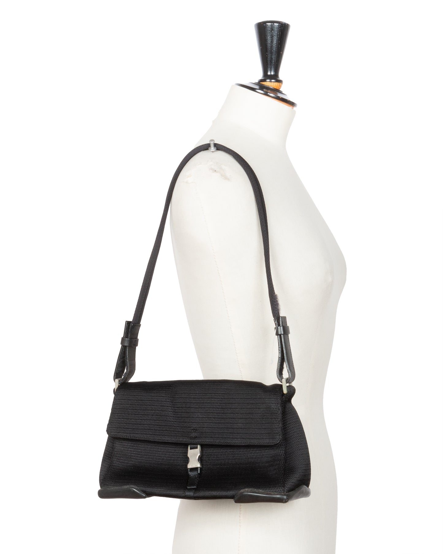 SS2000 Black Leather Base Shoulder Bag