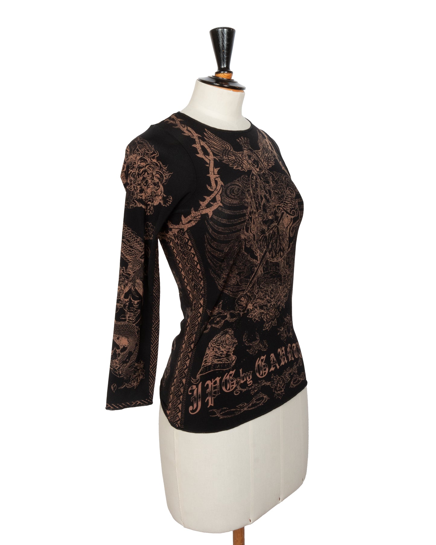 SS2007 Tattoo Motif Print Long-Sleeve Top