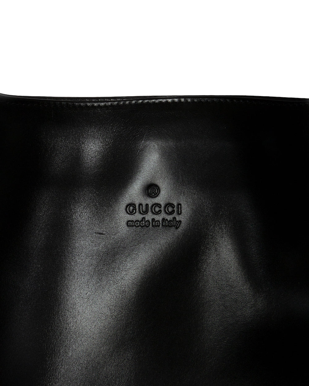 Black Leather Shoulder Bag with Silver Accents