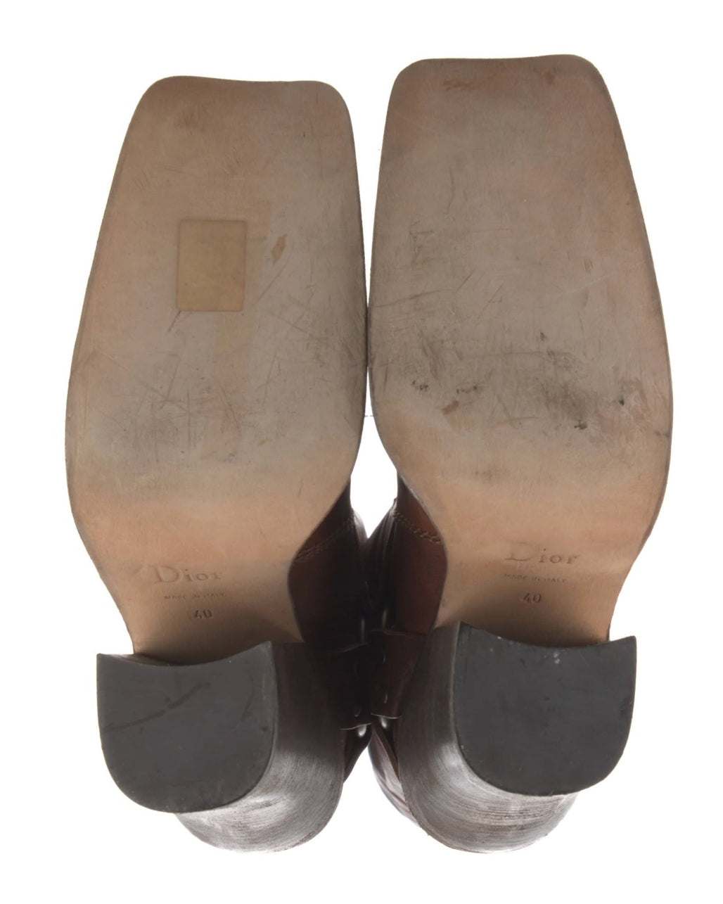 SS2006 Brown Leather Thigh High Cowboy Boots