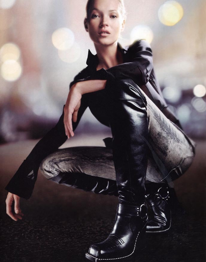 SS2006 Brown Leather Thigh High Cowboy Boots