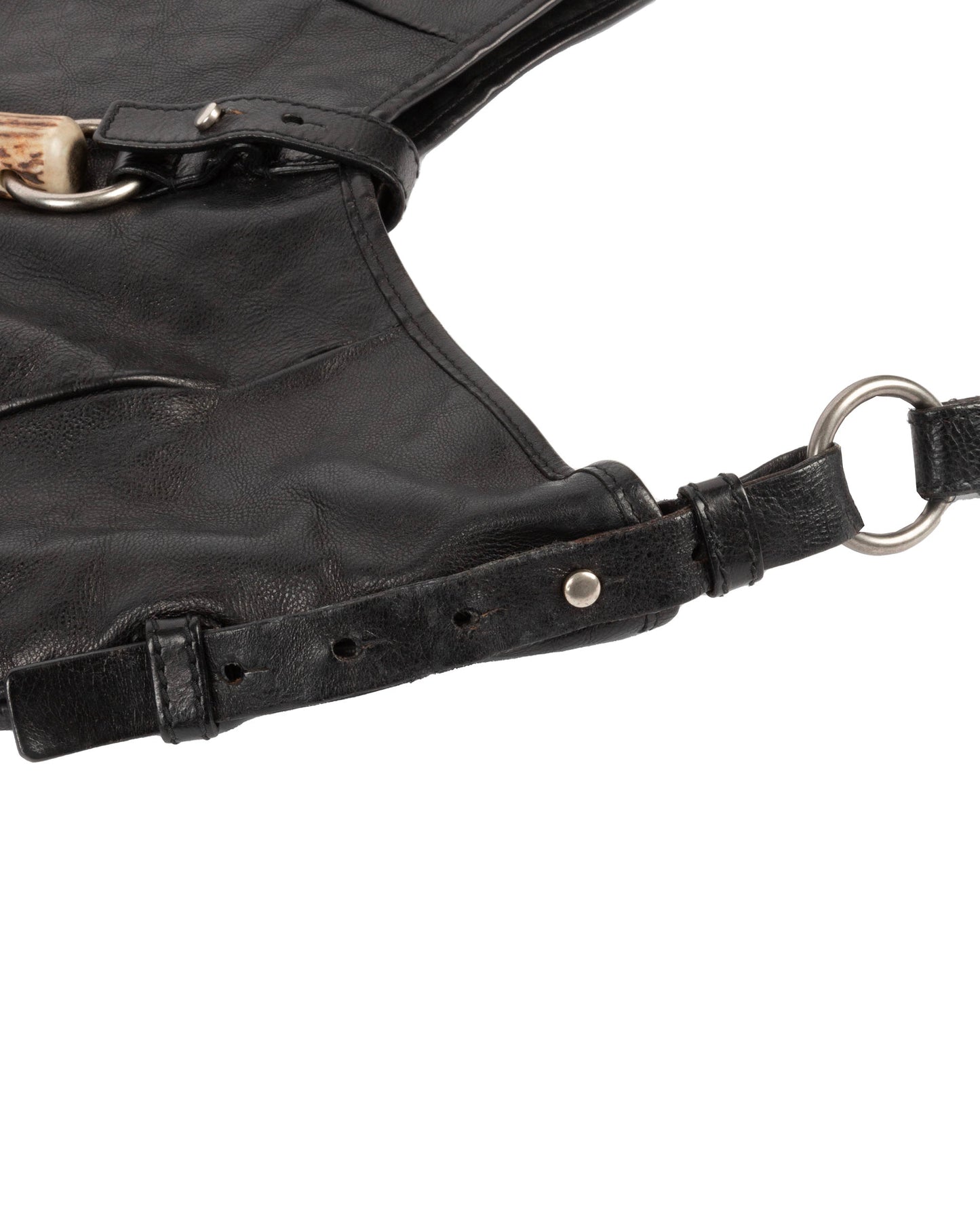 Black Mombasa Bag with Beige Horn