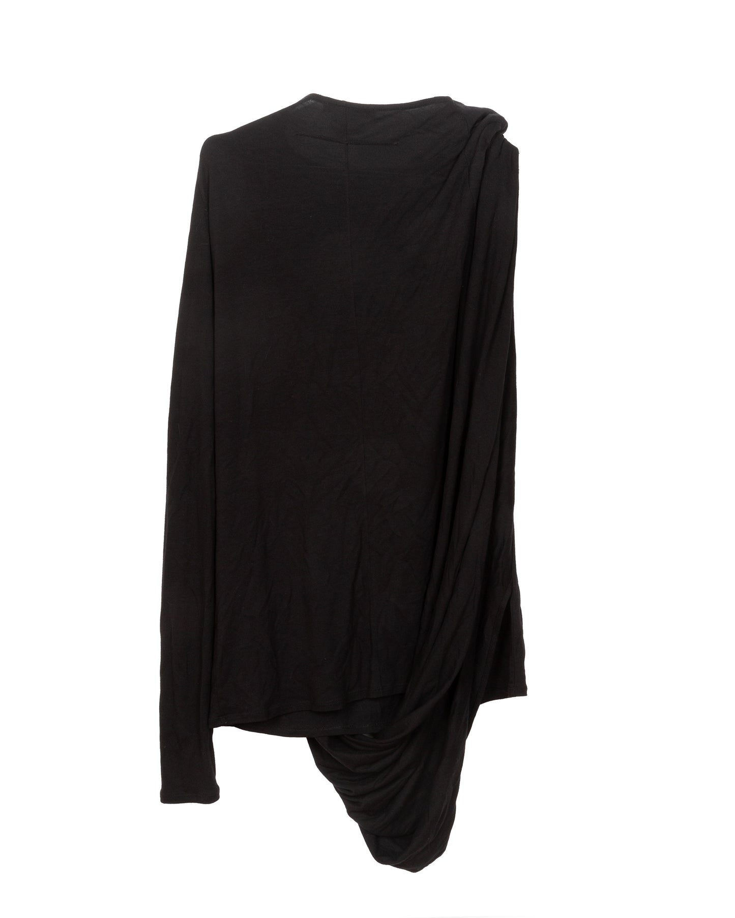 Black Asymmetrical Long Sleeve Top