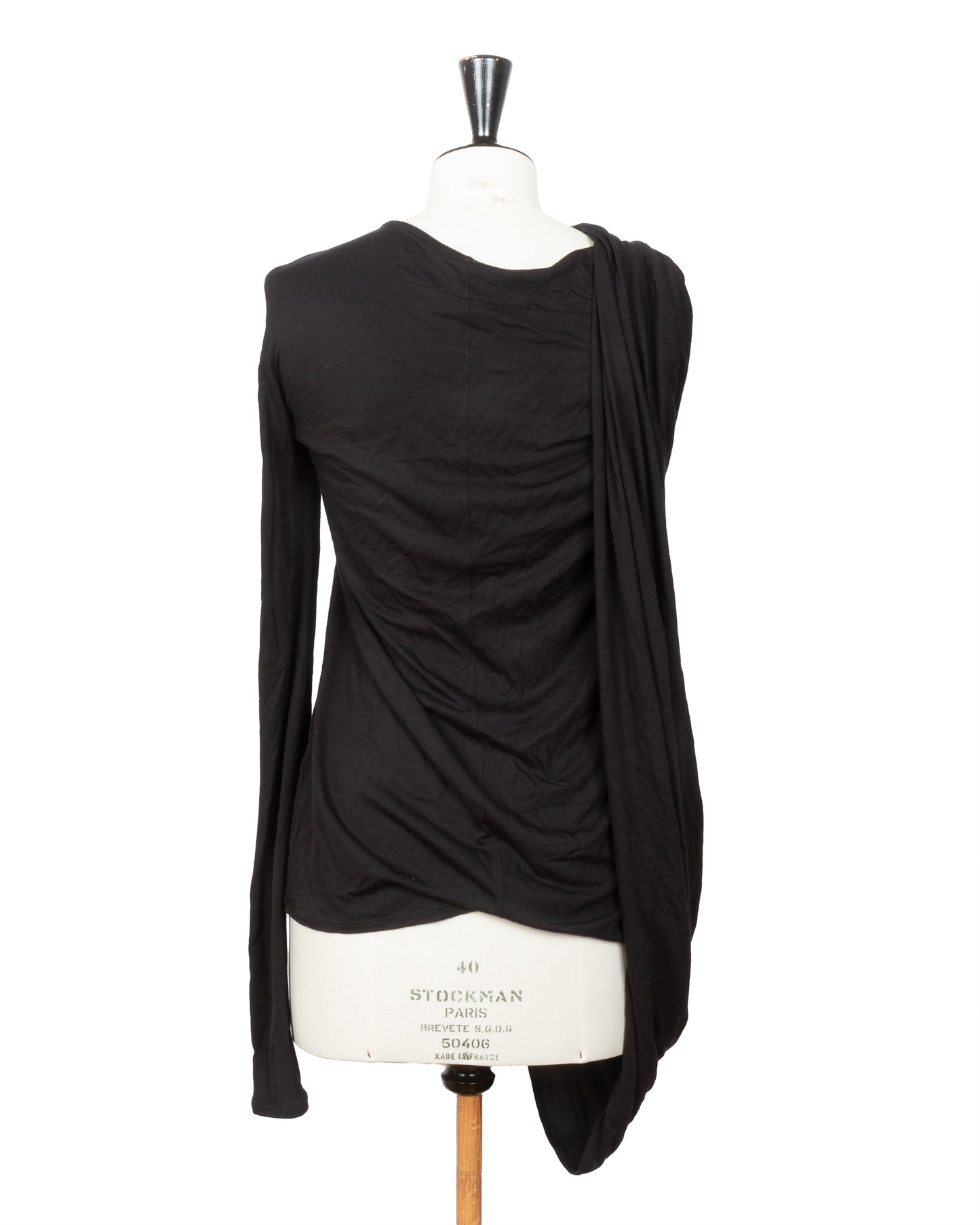 Black Asymmetrical Long Sleeve Top