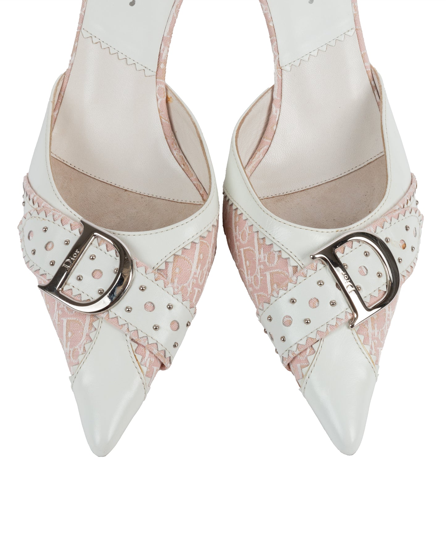 Pink Monogram D Buckle Mules