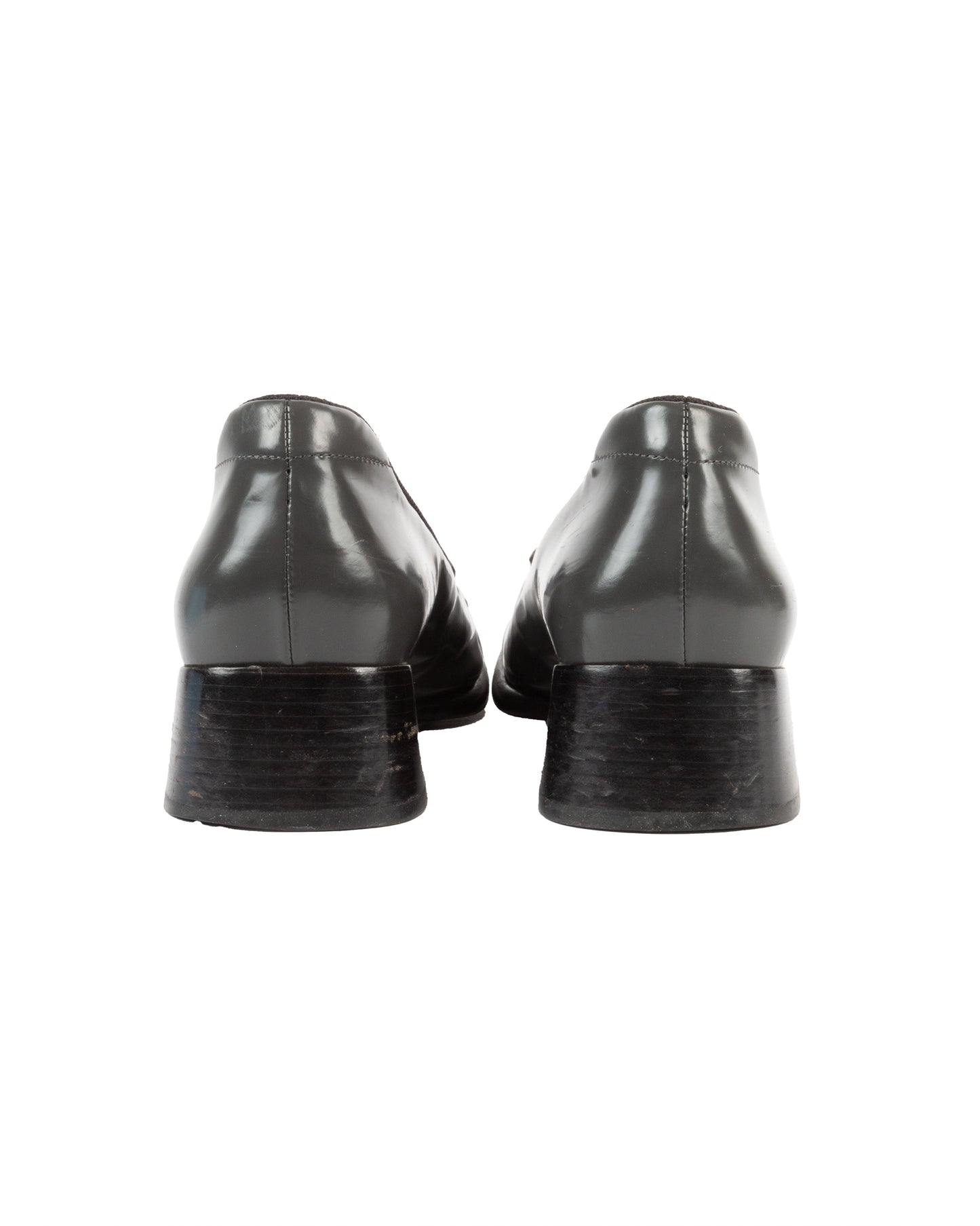 Black Metal Detail Loafers