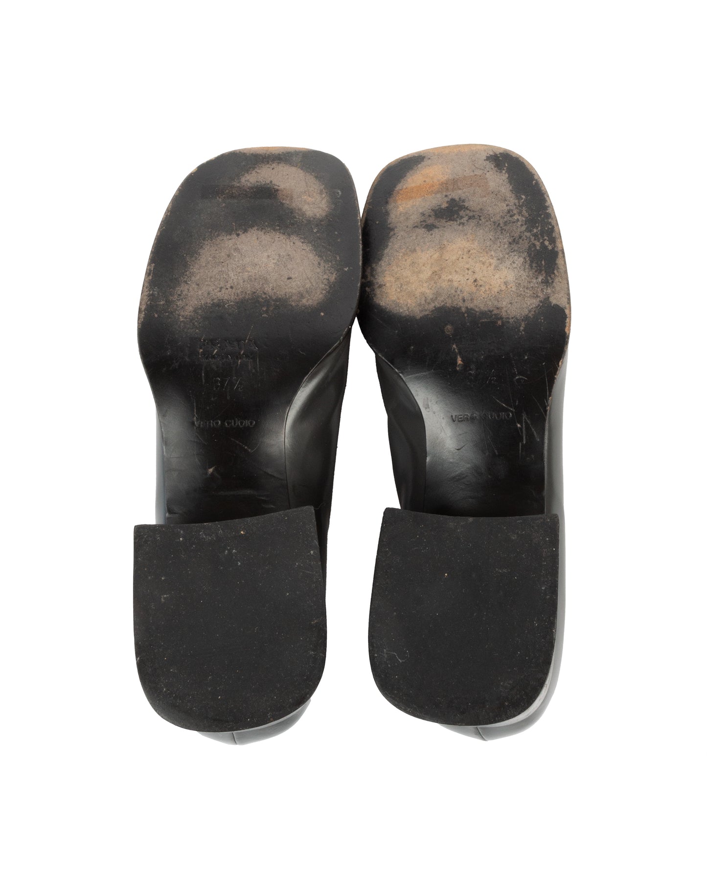 Black Metal Detail Loafers