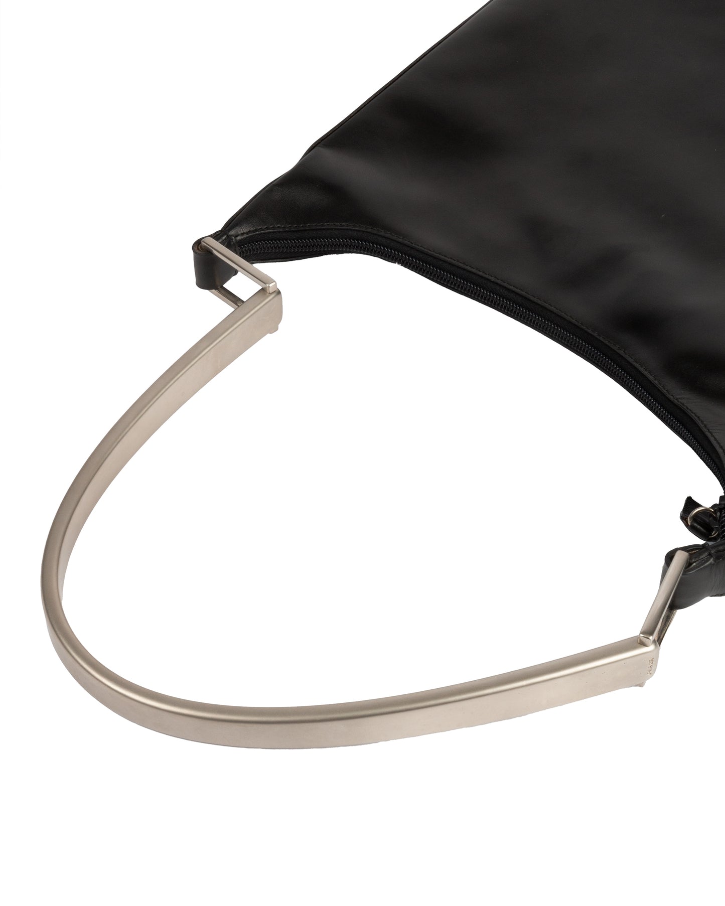 FW1998 Black Metal Handle Shoulder Bag
