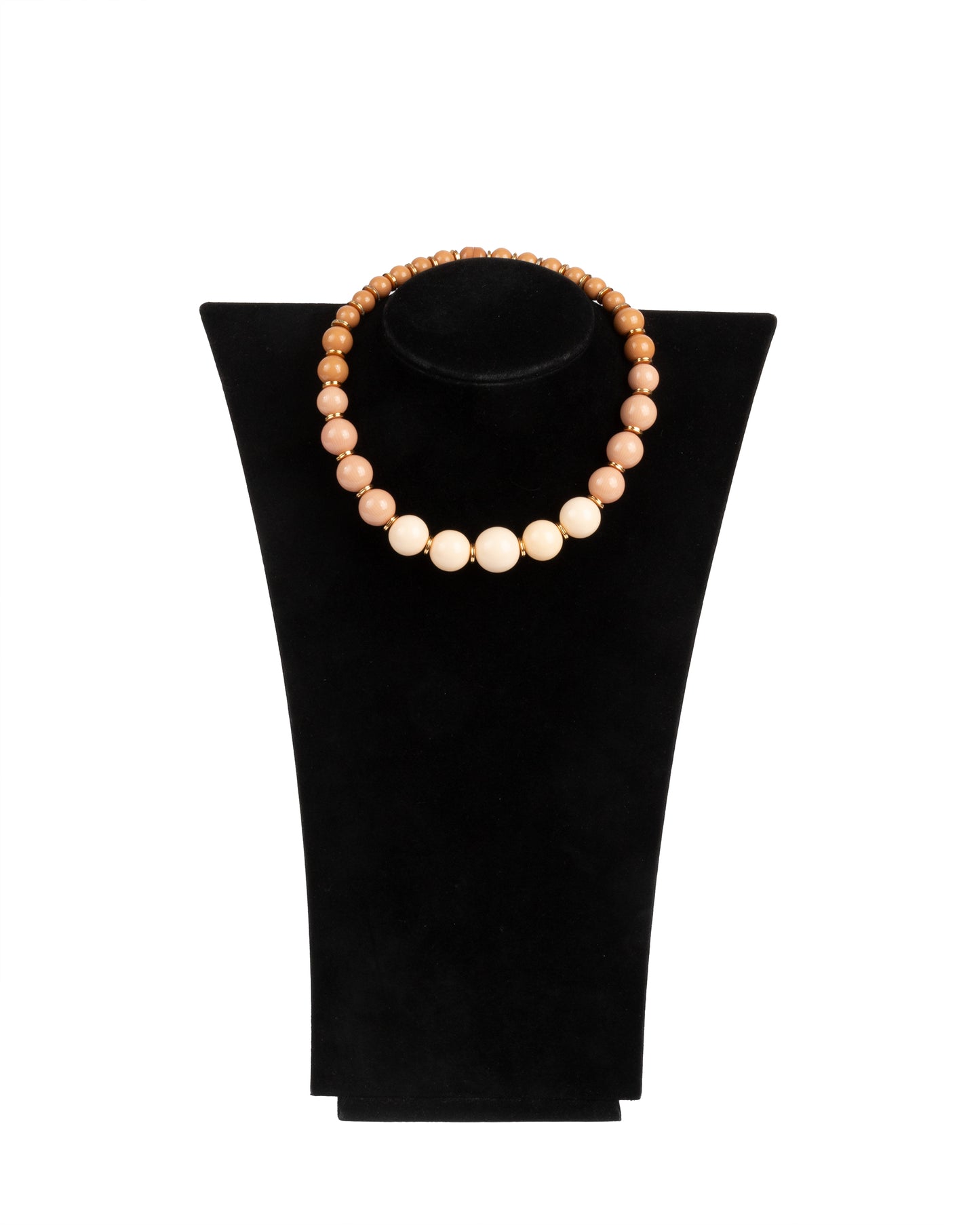 Beige Graduated Bead Necklace
