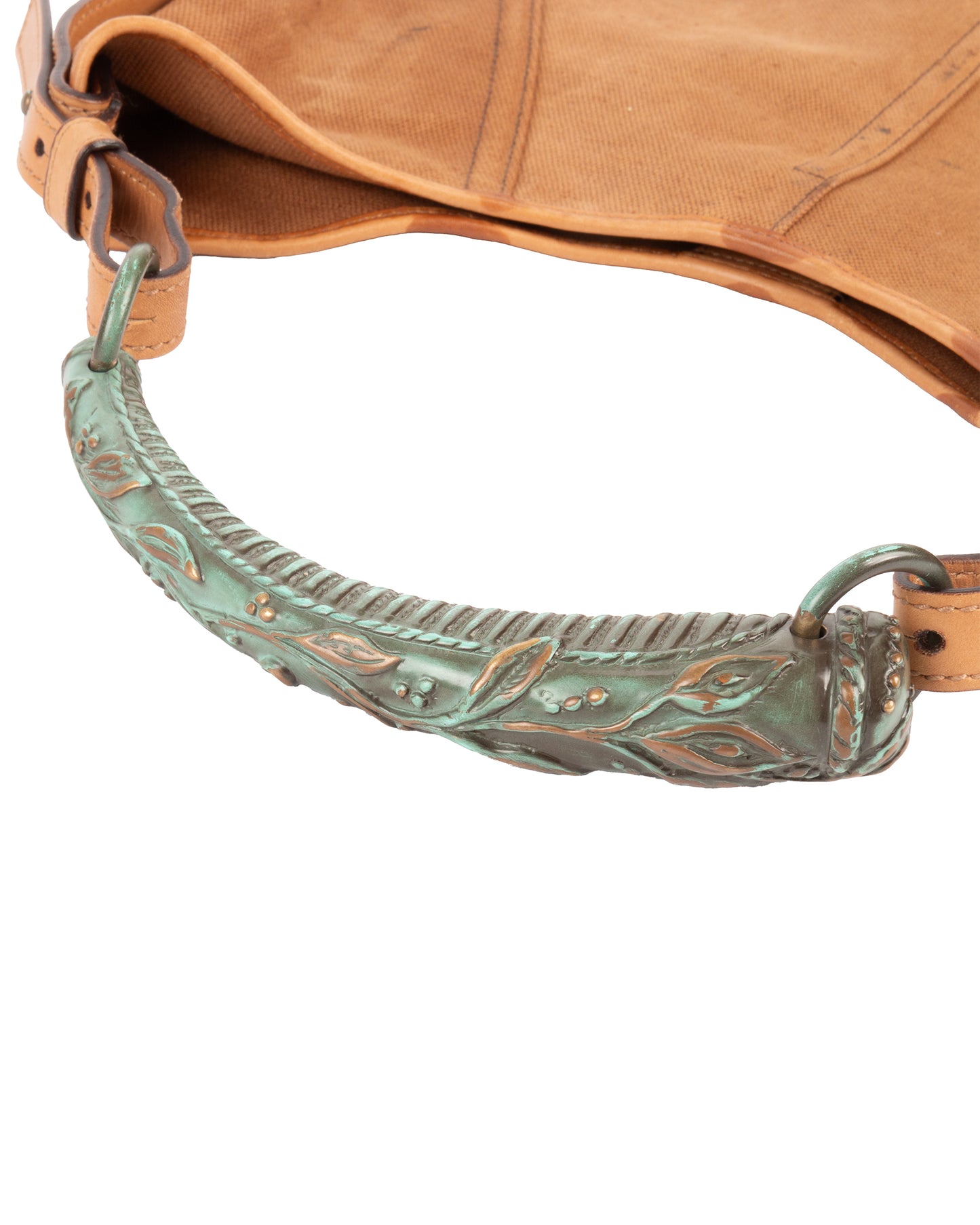 Brown Canvas Mombasa Bag with Metal Handle