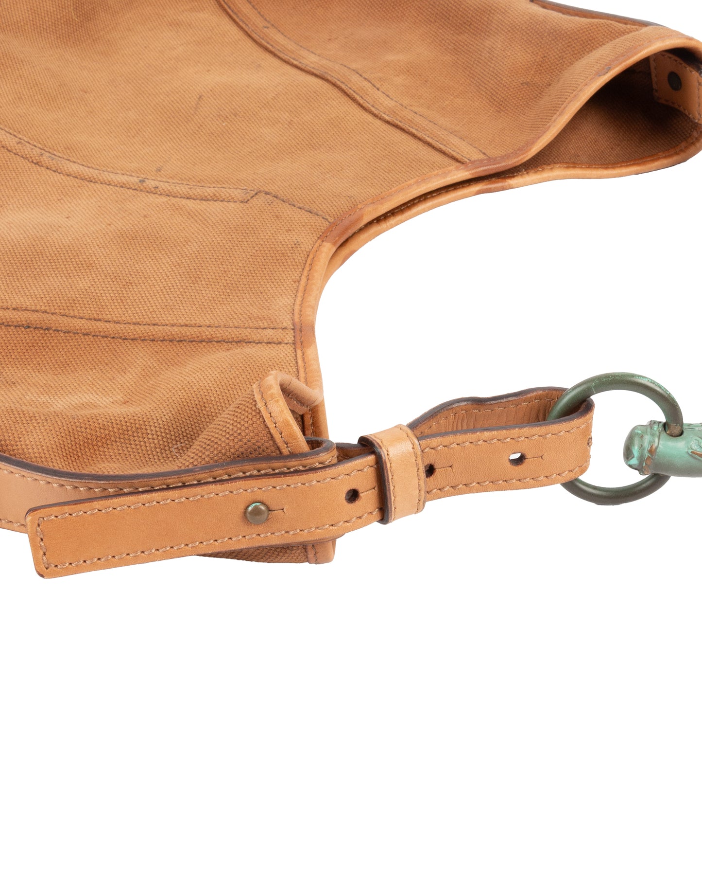 Brown Canvas Mombasa Bag with Metal Handle