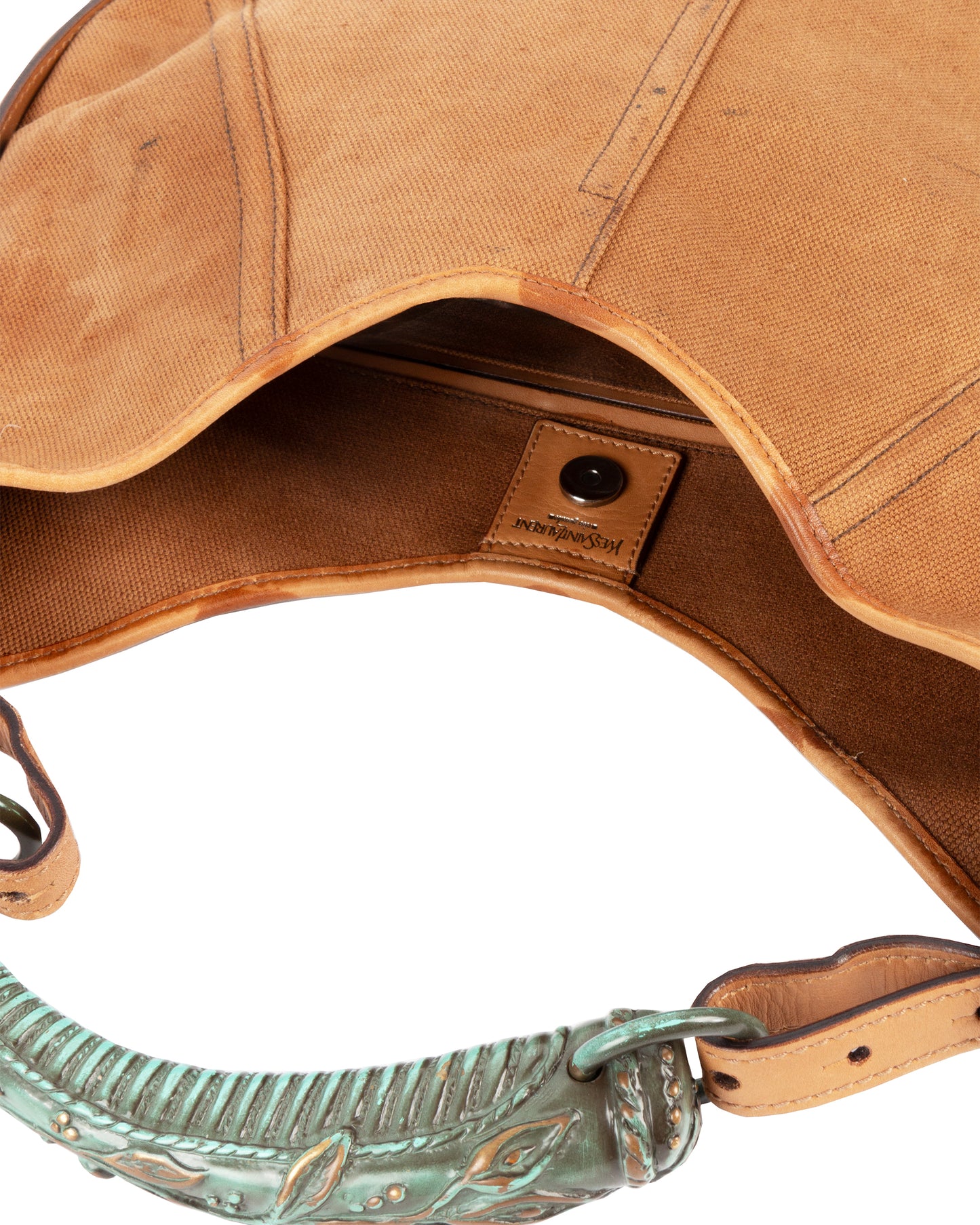 Brown Canvas Mombasa Bag with Metal Handle