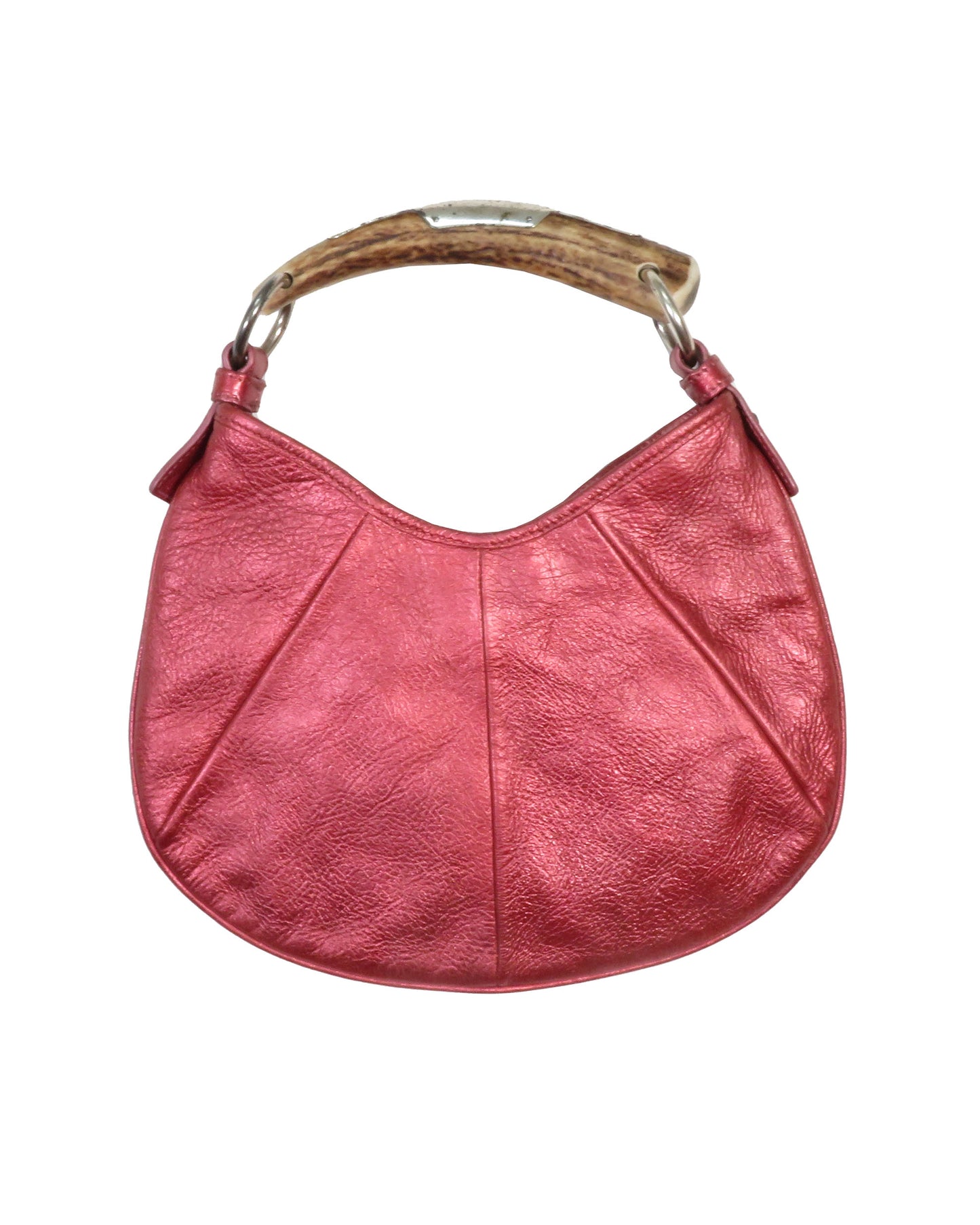 Metallic Red Small Mombasa Bag with Horn Handle