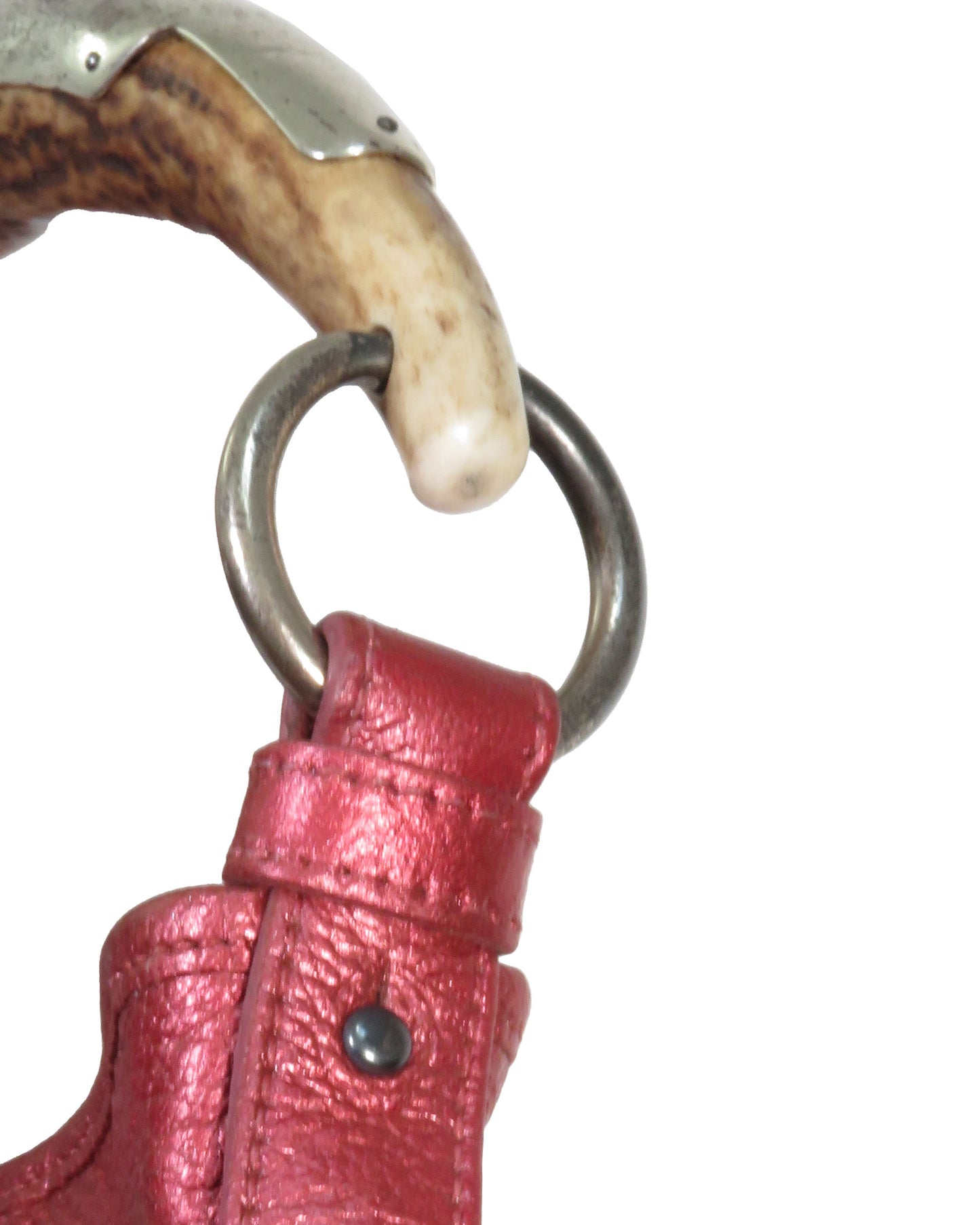 Metallic Red Small Mombasa Bag with Horn Handle