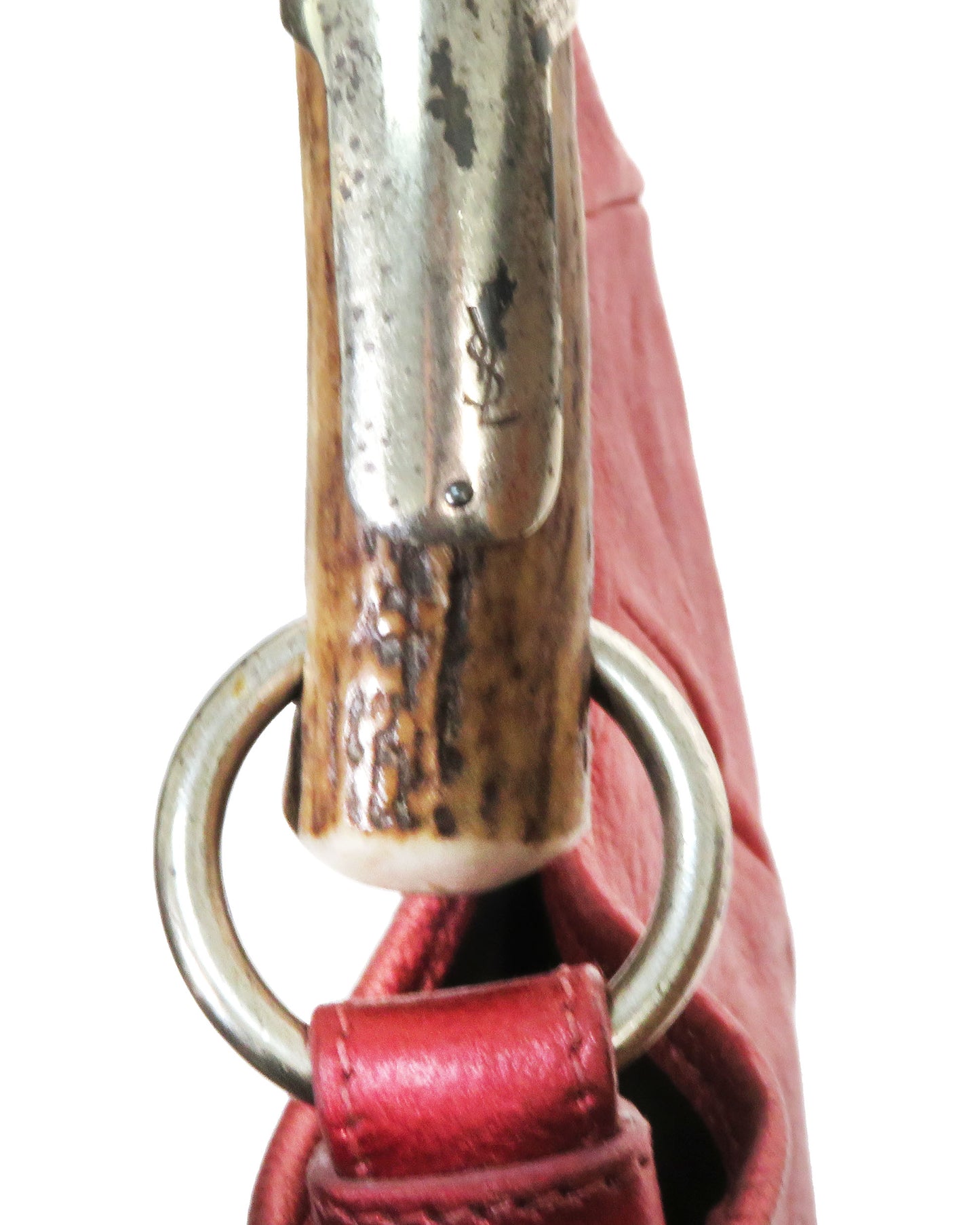 Metallic Red Small Mombasa Bag with Horn Handle