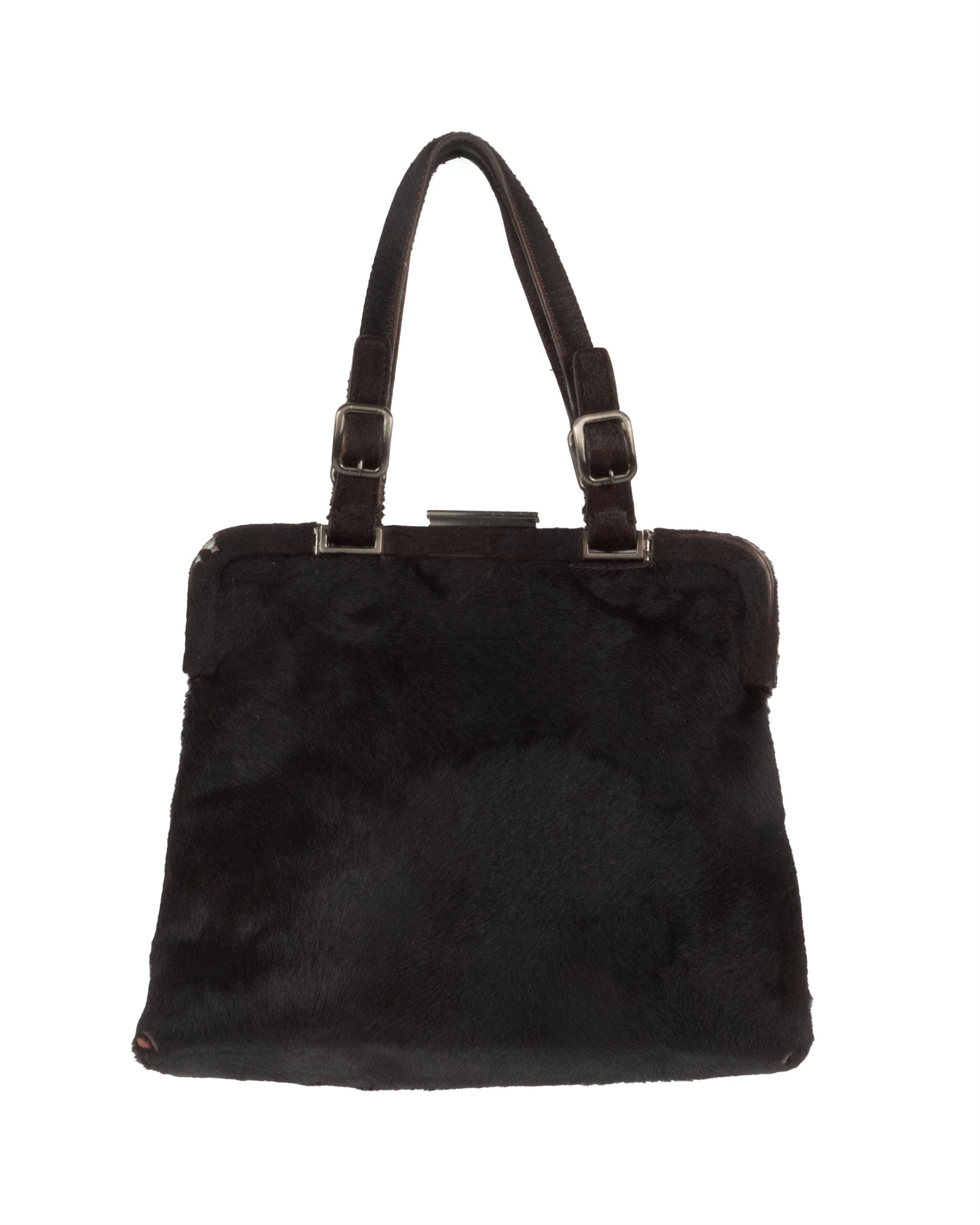 FW1997 Dark Brown Fur Frame Bag