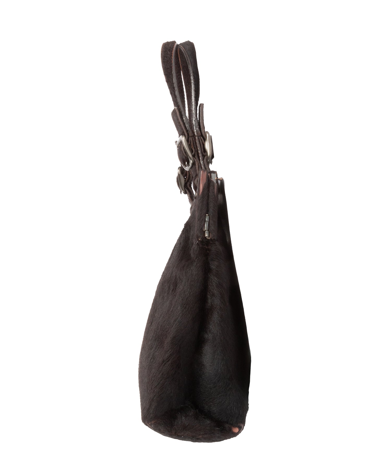 FW1997 Dark Brown Fur Frame Bag