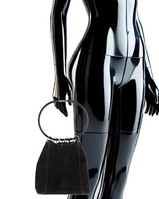 FW1999 Black Suede Curtain Bag