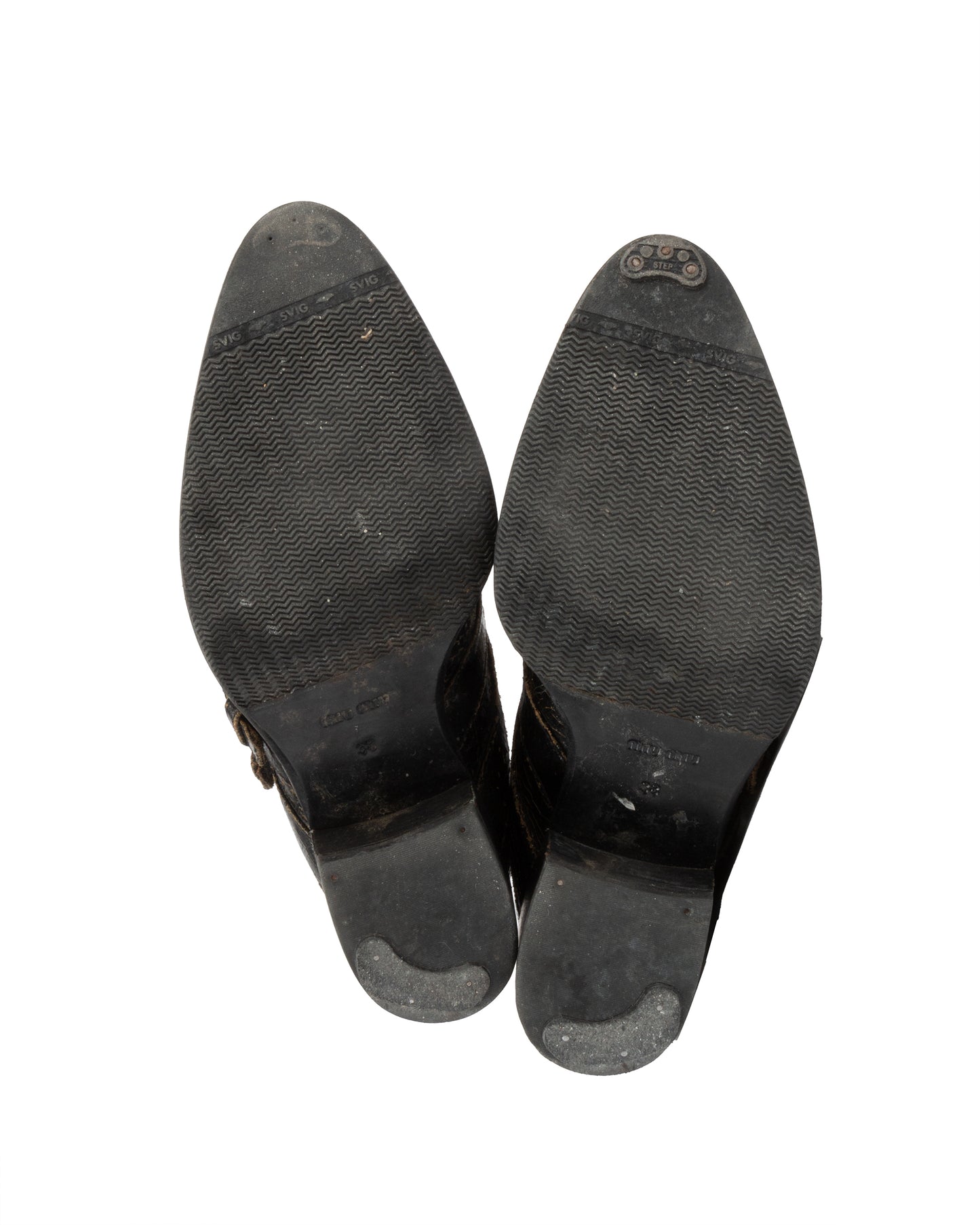 Crackle Leather Combat Boots