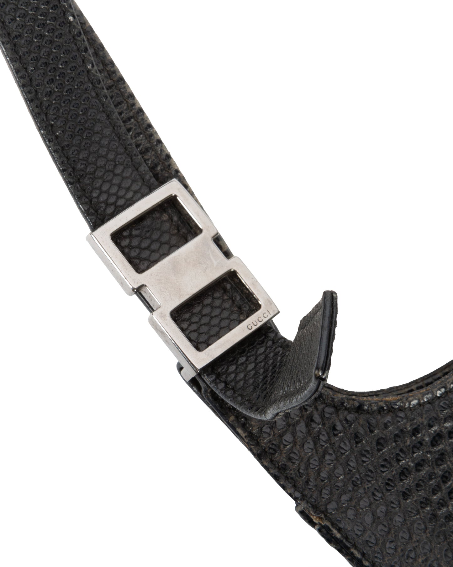 Early 2000s Black Python Leather Bag