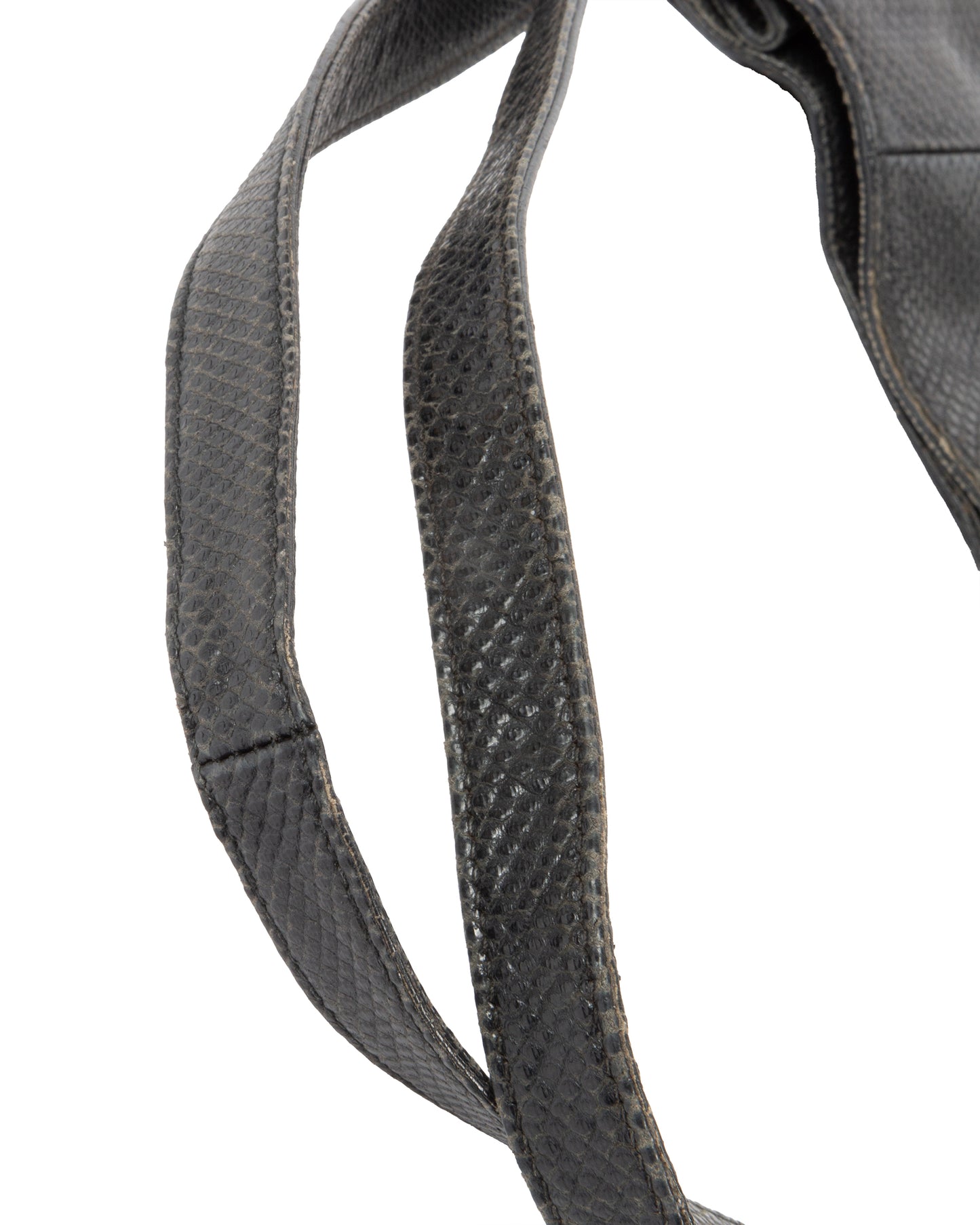 Early 2000s Black Python Leather Bag