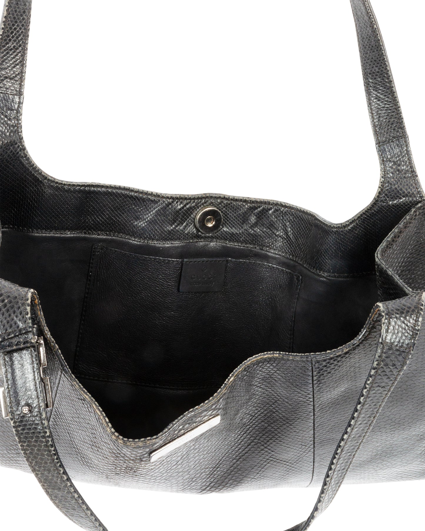 Early 2000s Black Python Leather Bag
