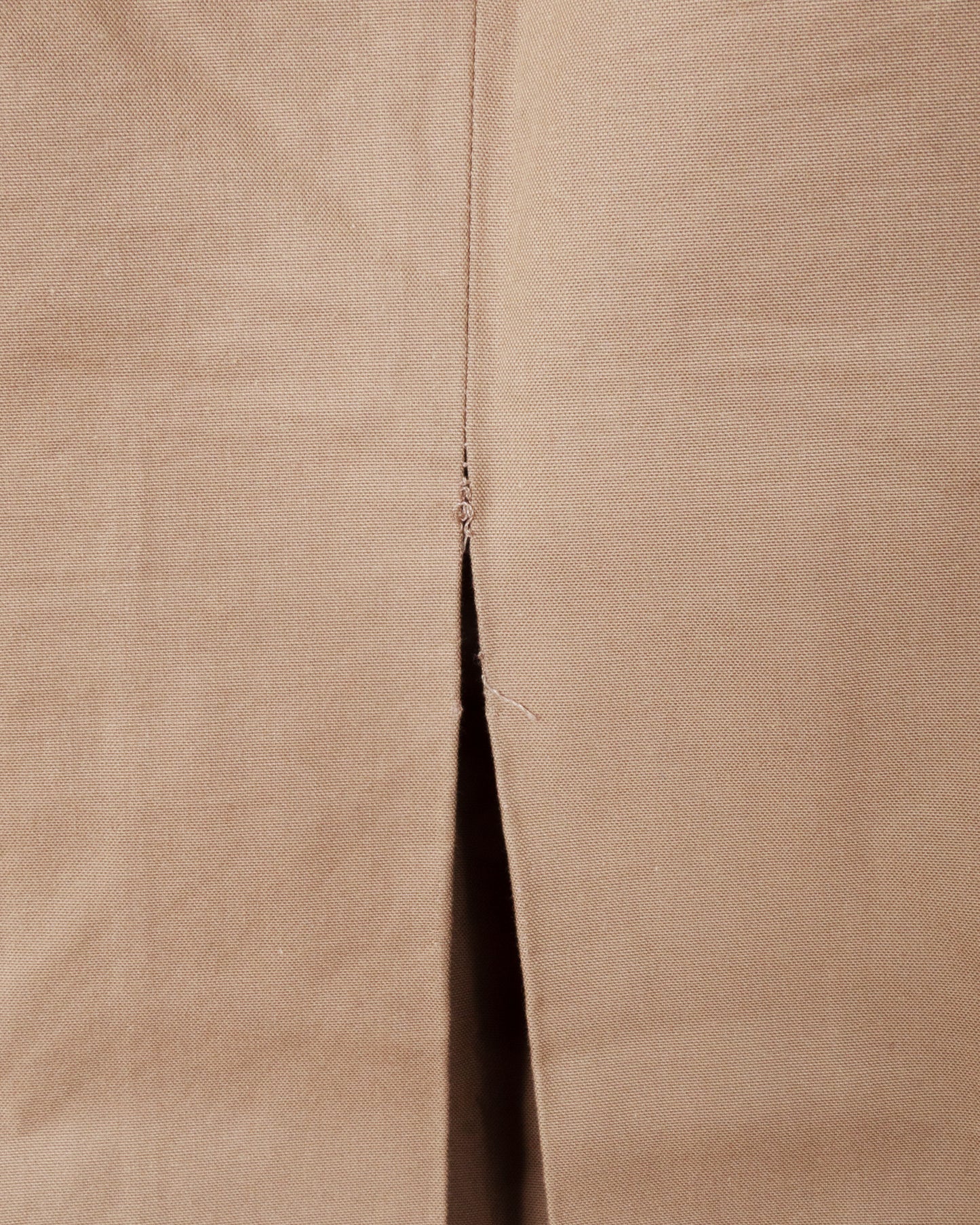 Tan Cotton Horsebit Buckle Pencil Skirt