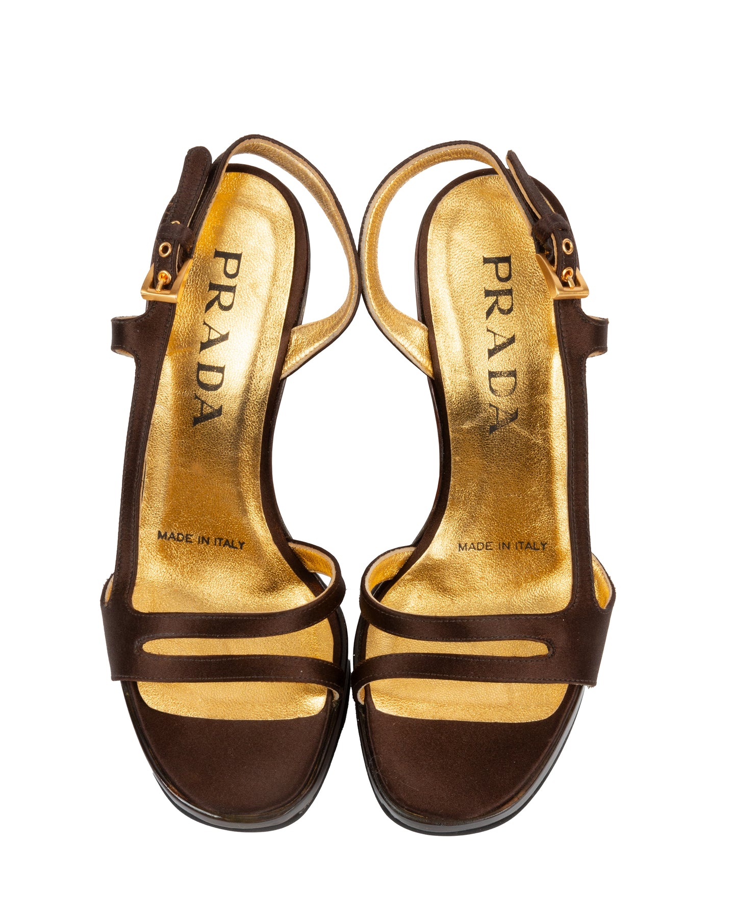 SS1996 Brown Cut-out Strap Wedges with Lucite Heel