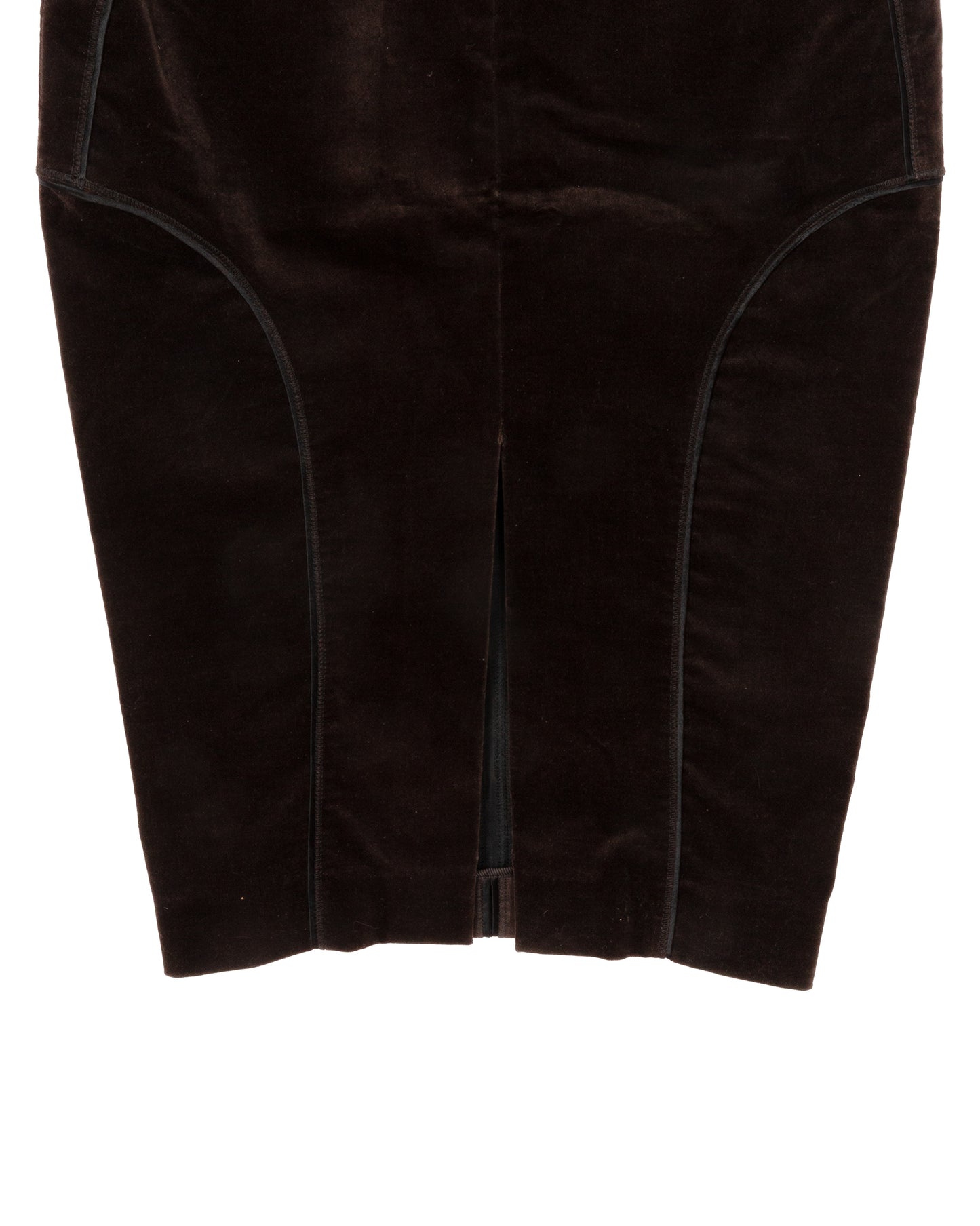 FW2003 Brown Velvet Paneled Skirt