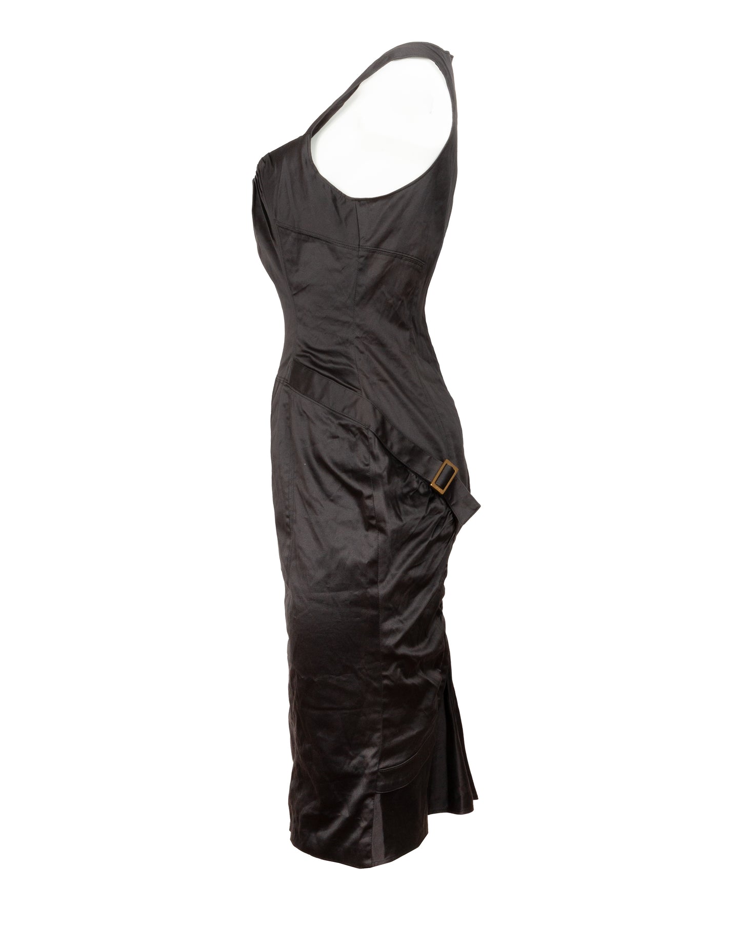 FW2003 Black Satin Dress