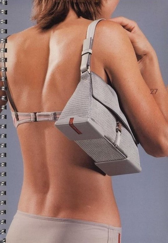 SS2000 Black Leather Base Shoulder Bag