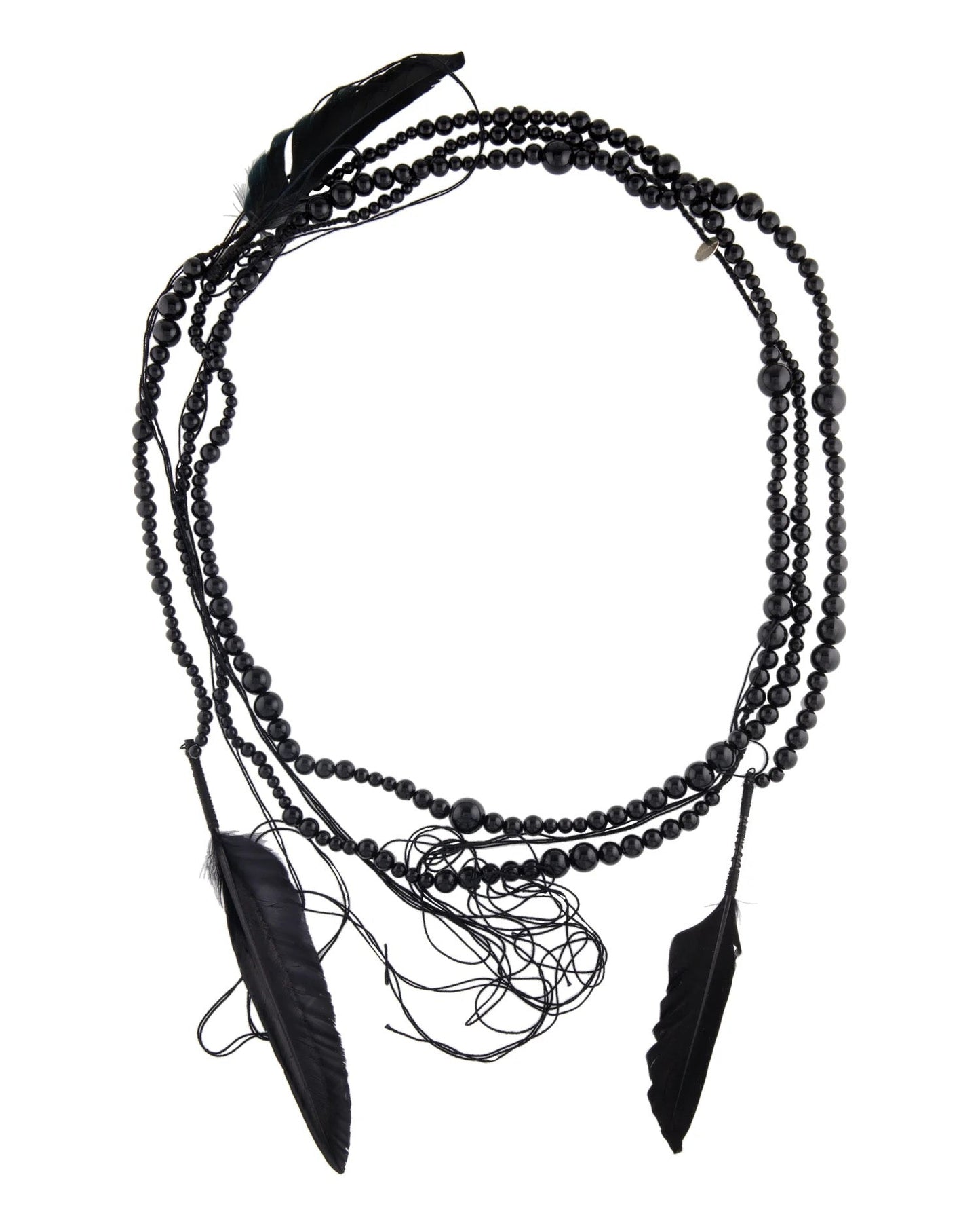Ann Demeulemeester Black Feather Wrap Necklace - vothe archive - curated designer vintage