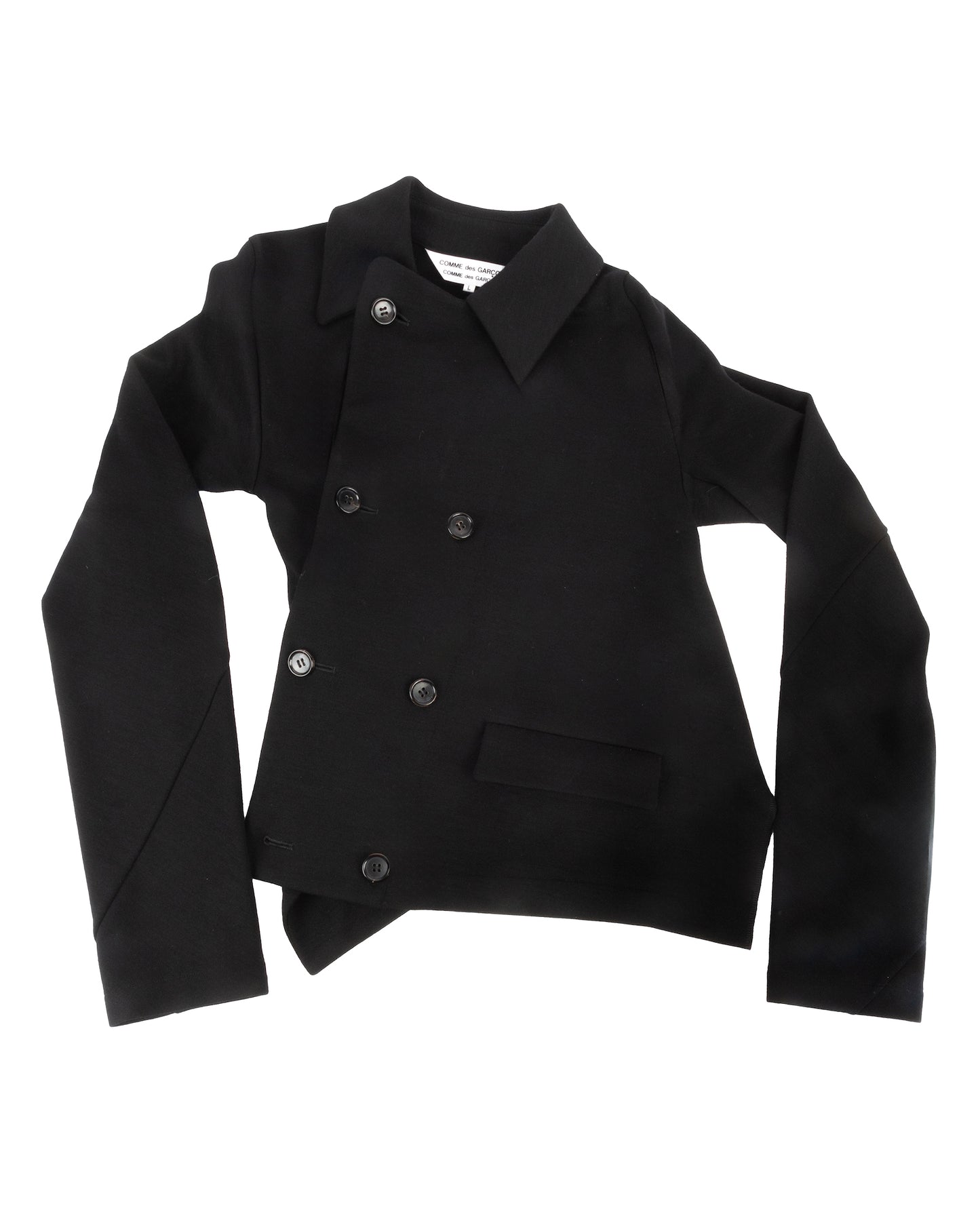 Comme des Garçons Black Asymmetrical Wool Blend Jacket - vothe archive - curated designer vintage