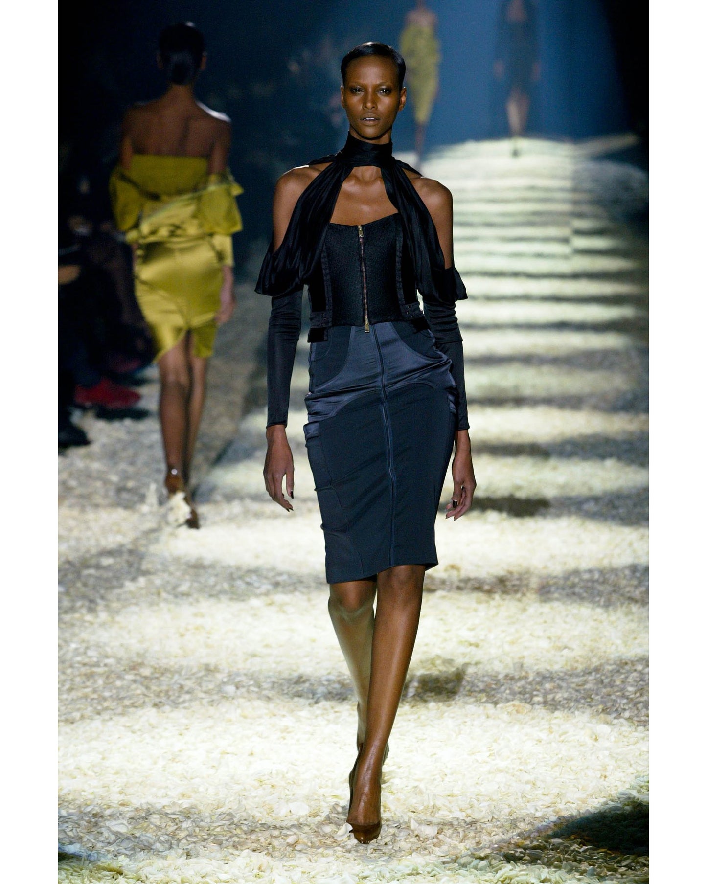 FW2003 Brown Velvet Paneled Skirt