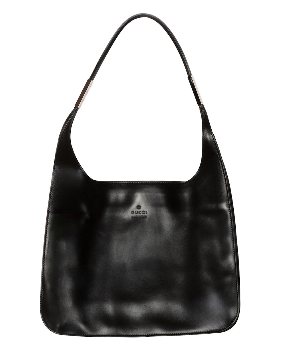 Gucci by Tom Ford Black Shoulder Bag with Silver Accents - vothe archive - curated designer vintage