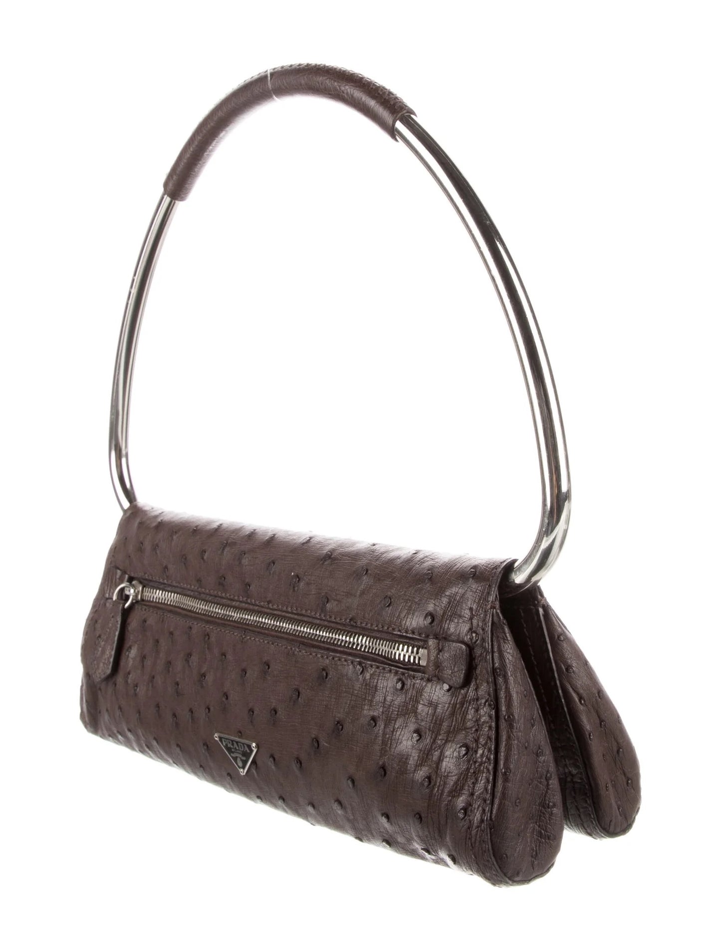 SS2003 Brown Ostrich Swing Bag