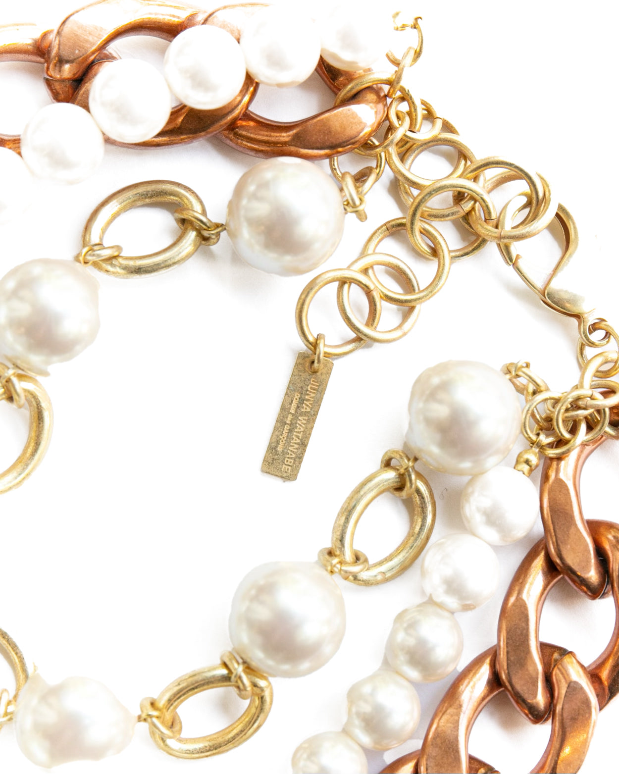 Faux Pearl and Chain Necklace