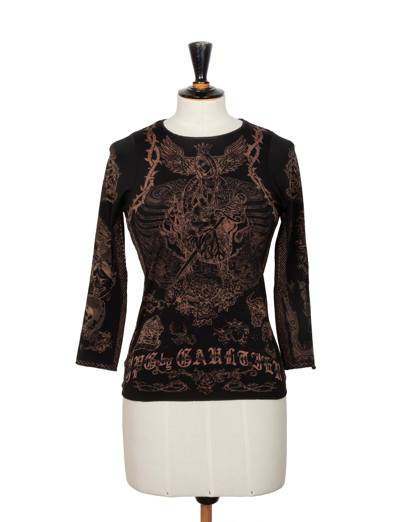 Jean Paul Gaultier SS2007 Tattoo Motif Print Long-Sleeve Top - vothe archive - curated designer vintage