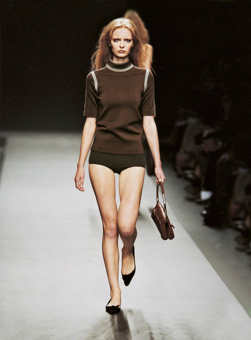 SS2003 Brown Ostrich Swing Bag