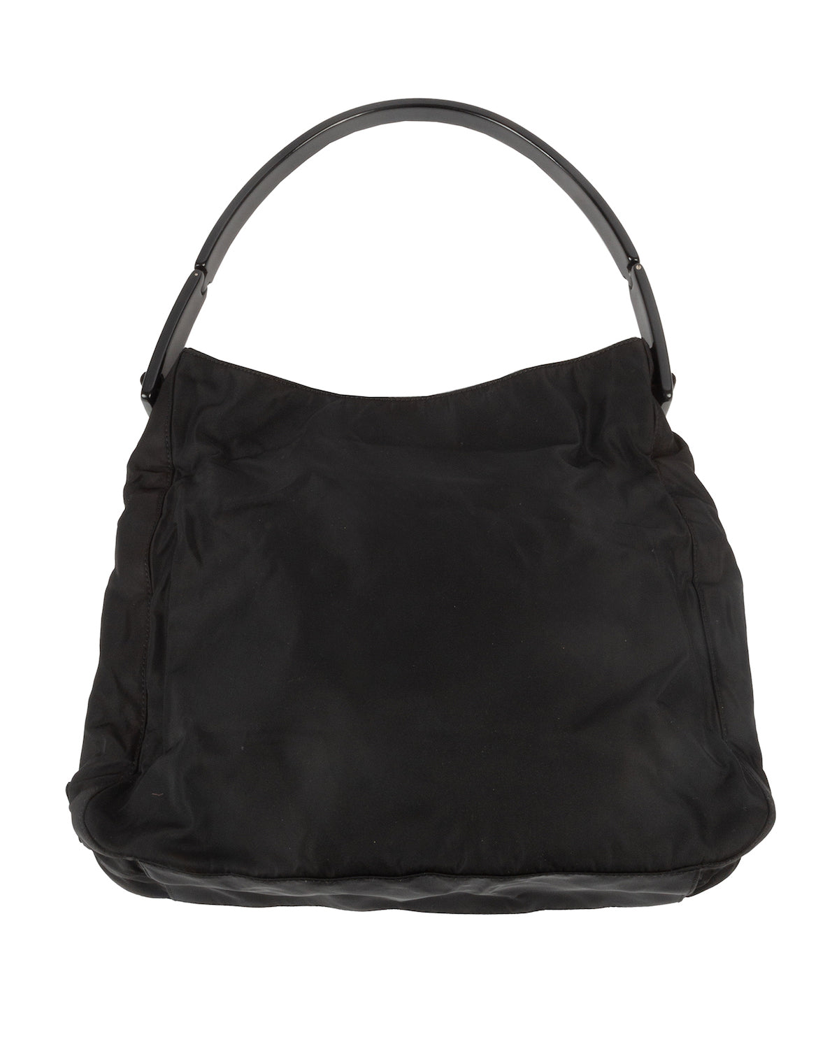 ショルダーバッグ PRADA FW1998 l Handle Shoulder Bag Prada FW 1998 black nylon shoulder bag with metal handle – Velvet