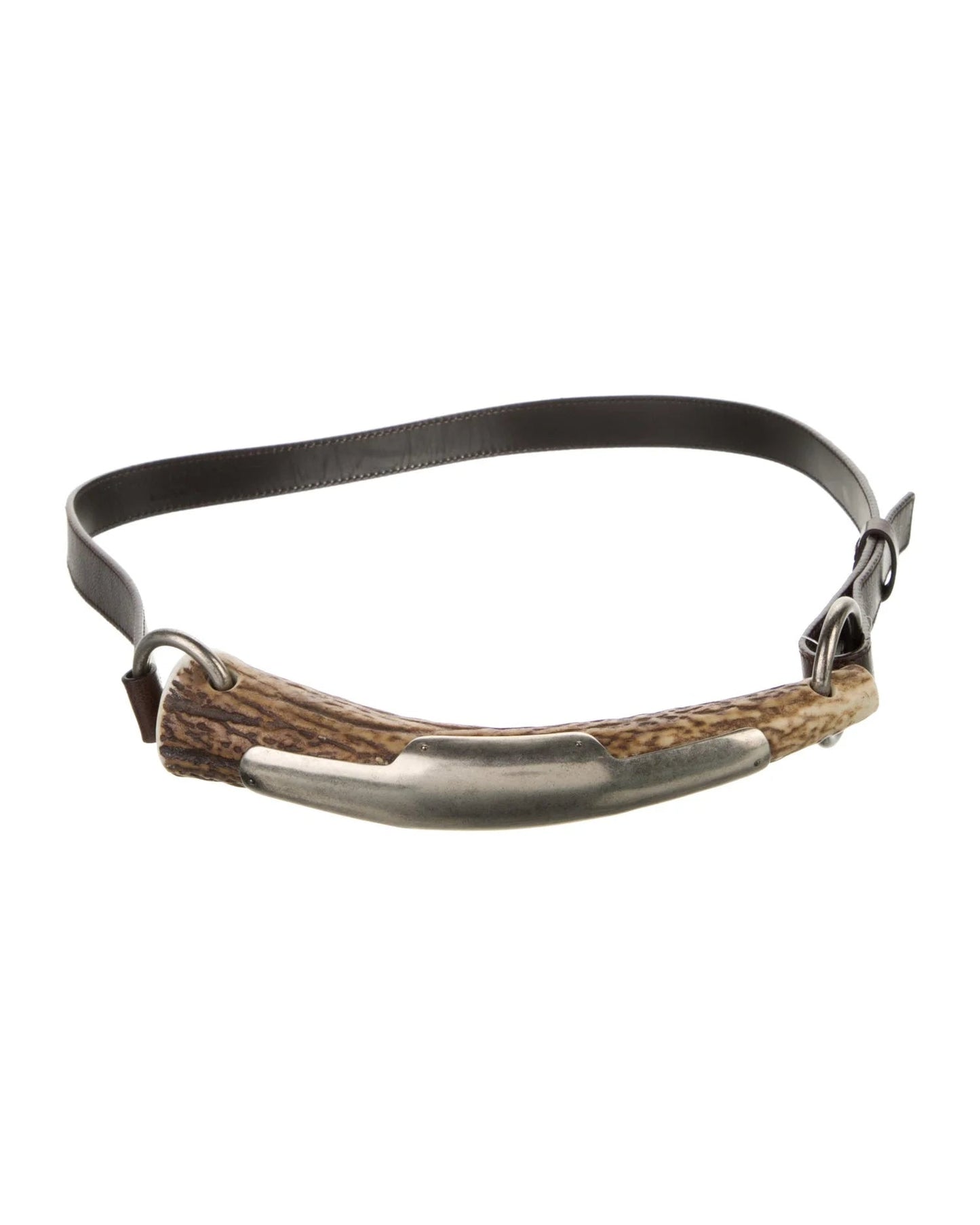 Yves Saint Laurent Brown Mombasa Horn Belt - vothe archive - curated designer vintage