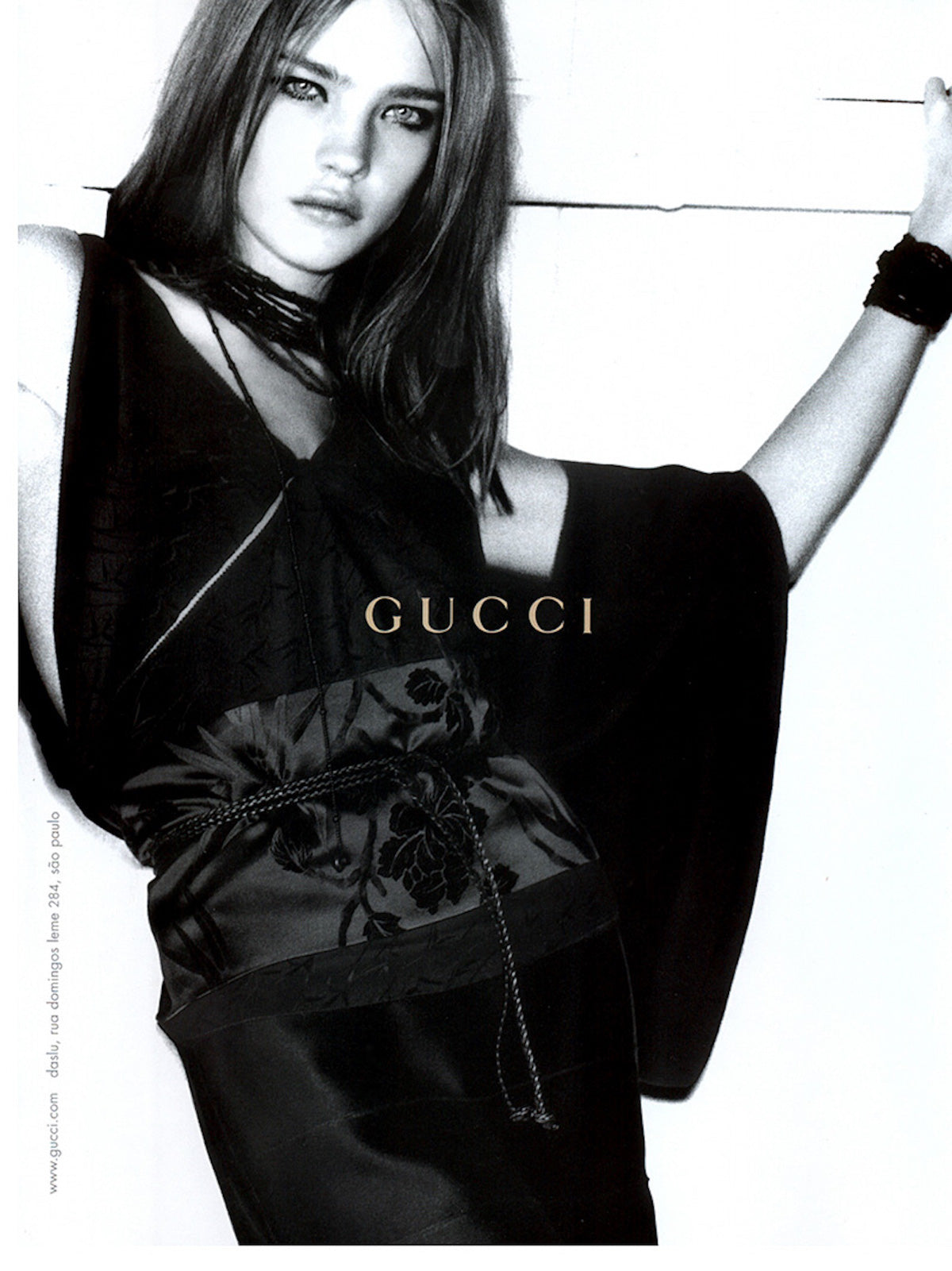 FW2002 Ebony Bead Cross Necklace