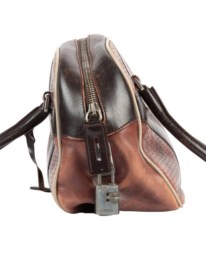 SS2000 Brown Vitello Drive Bowling Hand Bag